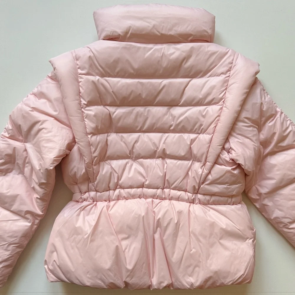 Polo Ralph Lauren Girls Pink Ruffled Adjustable Puffer Jacket & Vest - Size 6